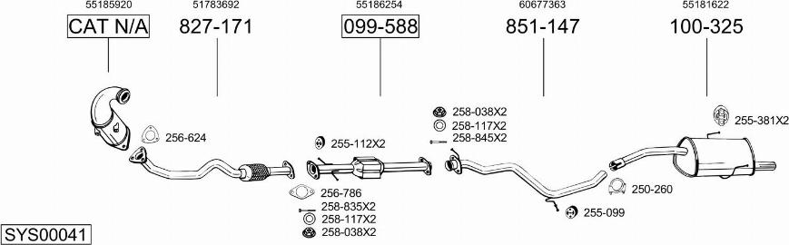 Bosal SYS00041 - Система випуску ОГ avtolavka.club