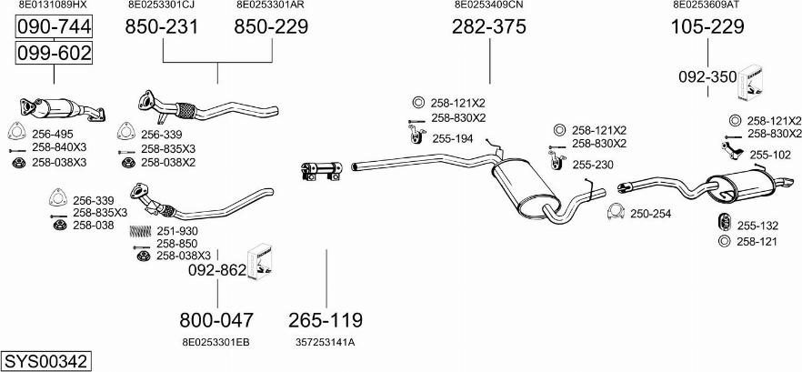 Bosal SYS00342 - Система випуску ОГ avtolavka.club