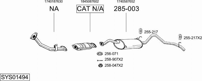 Bosal SYS01494 - Система випуску ОГ avtolavka.club