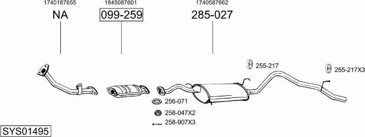 Bosal SYS01495 - Система випуску ОГ avtolavka.club