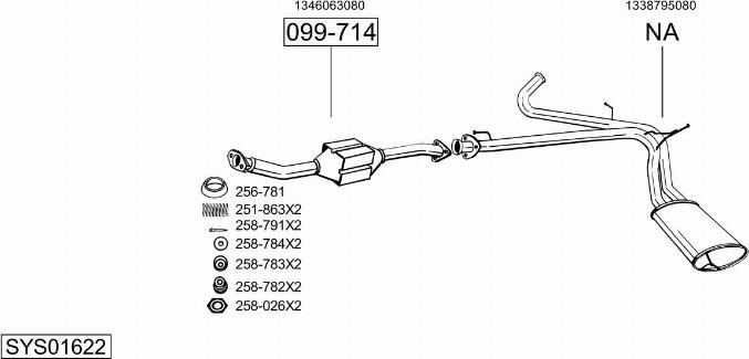 Bosal SYS01622 - Система випуску ОГ avtolavka.club