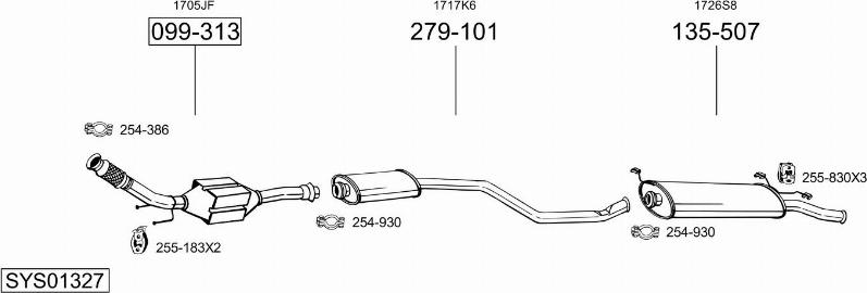 Bosal SYS01327 - Система випуску ОГ avtolavka.club