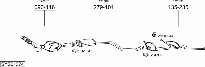 Bosal SYS01374 - Система випуску ОГ avtolavka.club