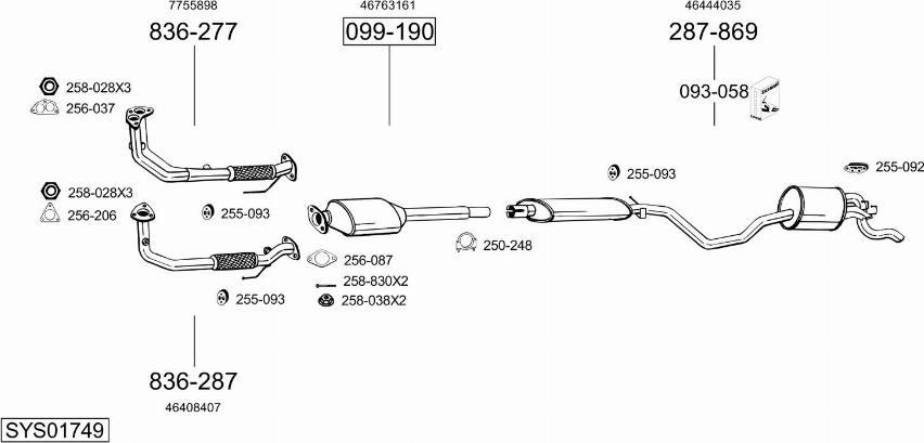 Bosal SYS01749 - Система випуску ОГ avtolavka.club