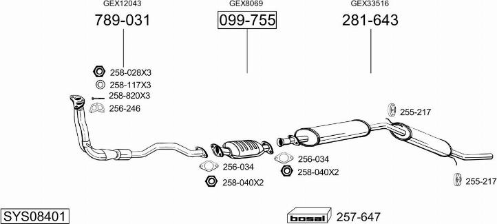 Bosal SYS08401 - Система випуску ОГ avtolavka.club