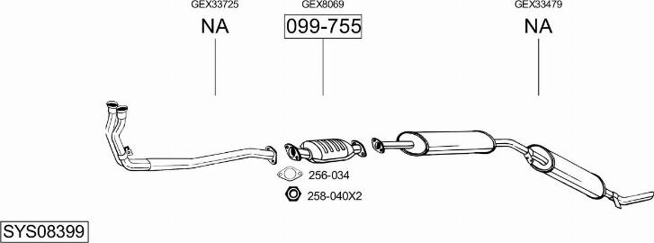 Bosal SYS08399 - Система випуску ОГ avtolavka.club