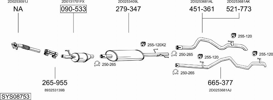 Bosal SYS08753 - Система випуску ОГ avtolavka.club