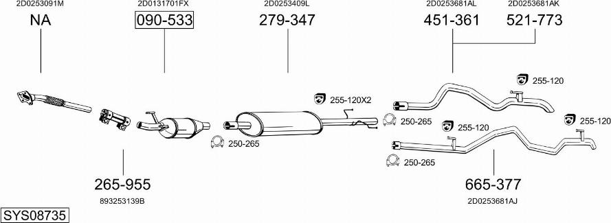 Bosal SYS08735 - Система випуску ОГ avtolavka.club