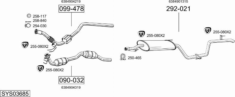 Bosal SYS03685 - Система випуску ОГ avtolavka.club