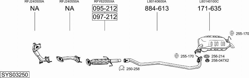 Bosal SYS03250 - Система випуску ОГ avtolavka.club