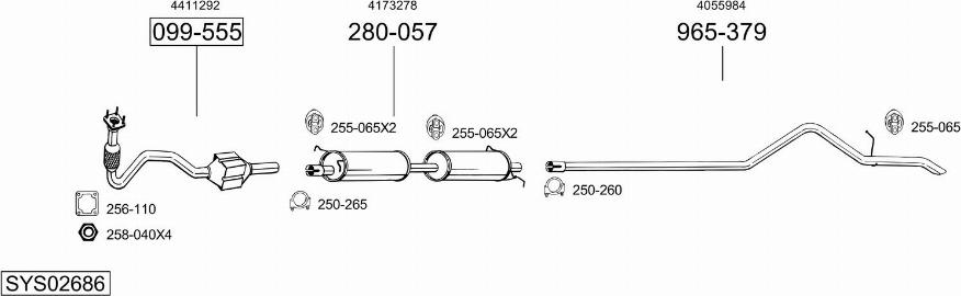 Bosal SYS02686 - Система випуску ОГ avtolavka.club