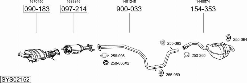 Bosal SYS02152 - Система випуску ОГ avtolavka.club