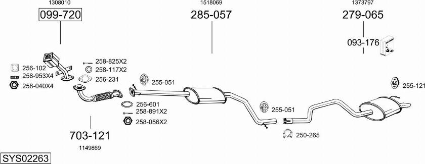 Bosal SYS02263 - Система випуску ОГ avtolavka.club