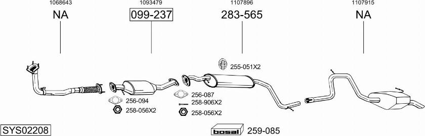 Bosal SYS02208 - Система випуску ОГ avtolavka.club