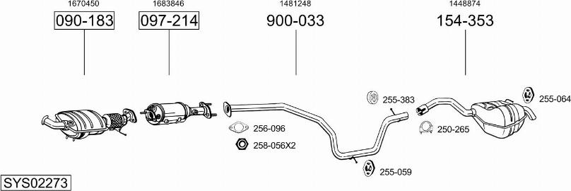 Bosal SYS02273 - Система випуску ОГ avtolavka.club