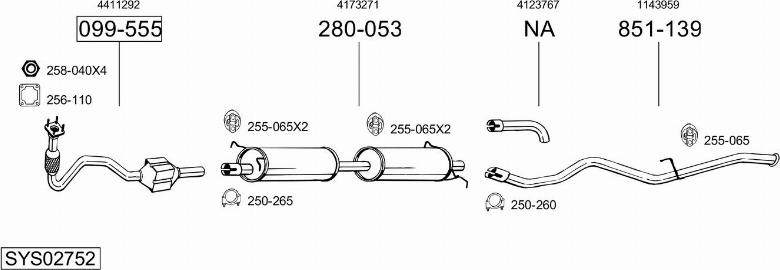 Bosal SYS02752 - Система випуску ОГ avtolavka.club