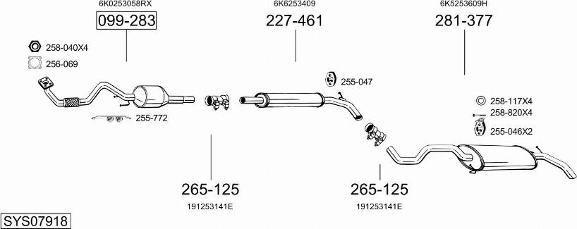 Bosal SYS07918 - Система випуску ОГ avtolavka.club