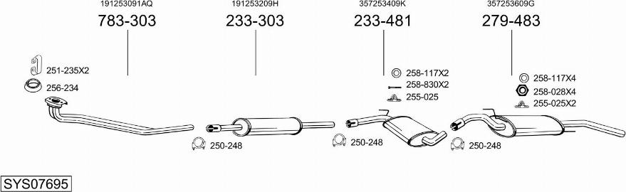 Bosal SYS07695 - Система випуску ОГ avtolavka.club