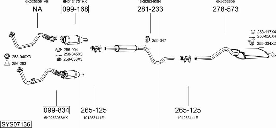 Bosal SYS07136 - Система випуску ОГ avtolavka.club