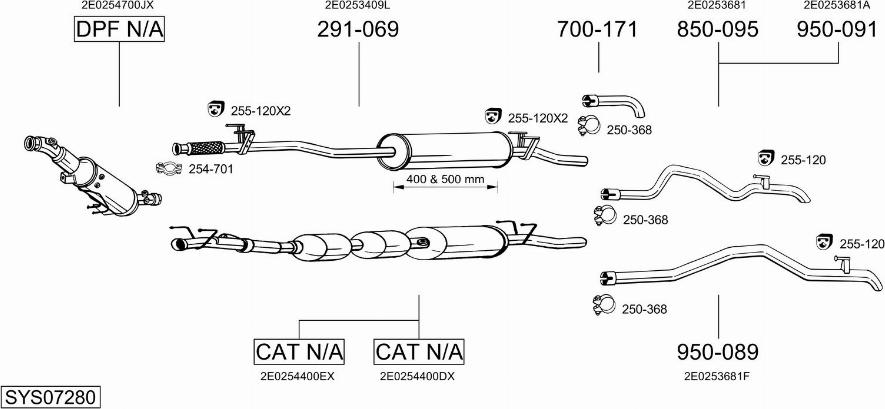 Bosal SYS07280 - Система випуску ОГ avtolavka.club