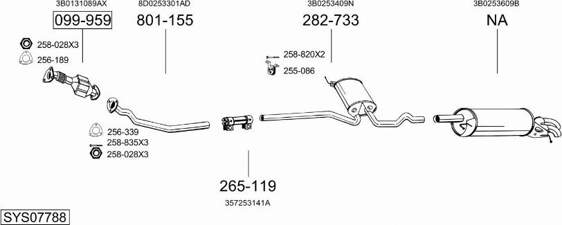 Bosal SYS07788 - Система випуску ОГ avtolavka.club