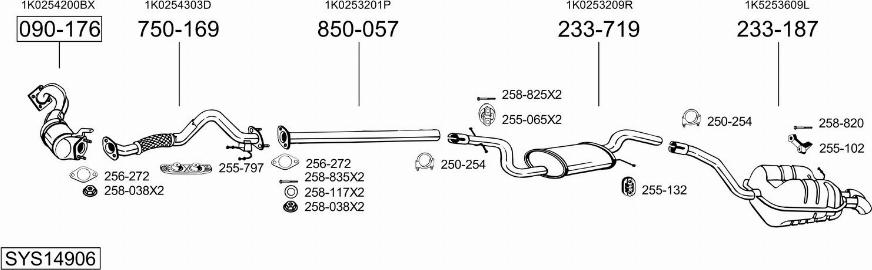 Bosal SYS14906 - Система випуску ОГ avtolavka.club