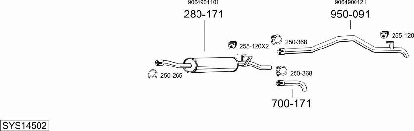 Bosal SYS14502 - Система випуску ОГ avtolavka.club