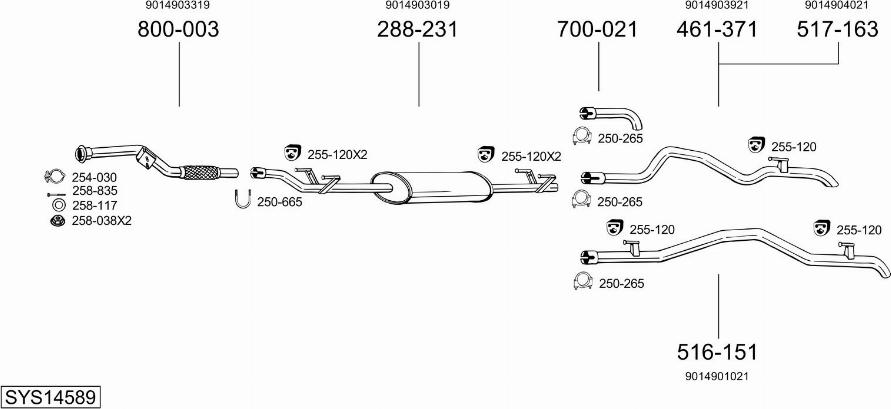 Bosal SYS14589 - Система випуску ОГ avtolavka.club