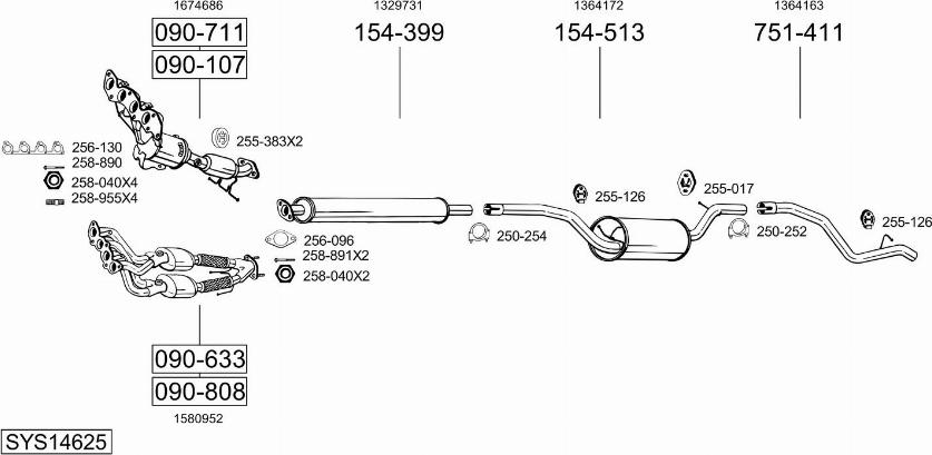 Bosal SYS14625 - Система випуску ОГ avtolavka.club