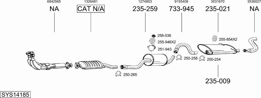 Bosal SYS14185 - Система випуску ОГ avtolavka.club