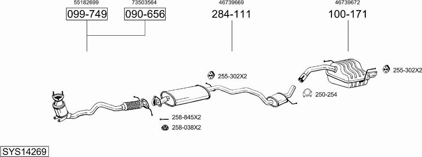 Bosal SYS14269 - Система випуску ОГ avtolavka.club