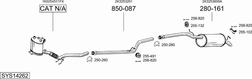 Bosal SYS14262 - Система випуску ОГ avtolavka.club