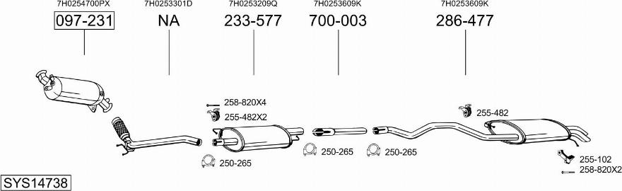 Bosal SYS14738 - Система випуску ОГ avtolavka.club