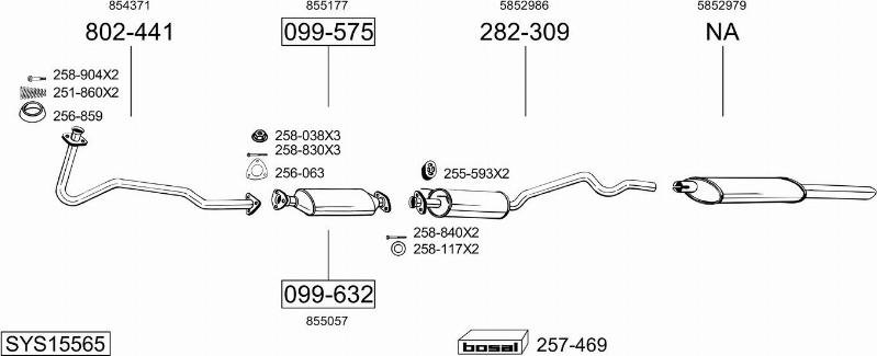 Bosal SYS15565 - Система випуску ОГ avtolavka.club