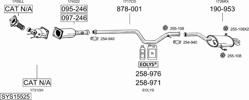 Bosal SYS15525 - Система випуску ОГ avtolavka.club