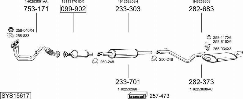 Bosal SYS15617 - Система випуску ОГ avtolavka.club