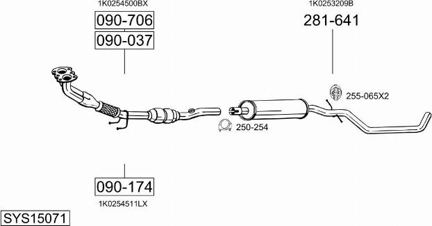 Bosal SYS15071 - Система випуску ОГ avtolavka.club