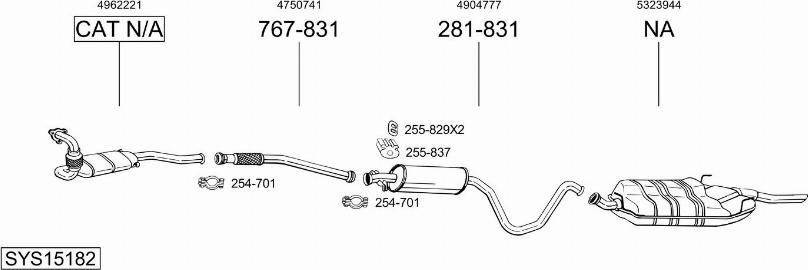 Bosal SYS15182 - Система випуску ОГ avtolavka.club