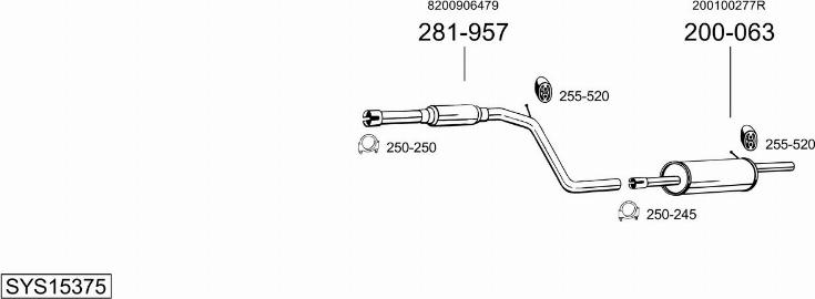 Bosal SYS15375 - Система випуску ОГ avtolavka.club