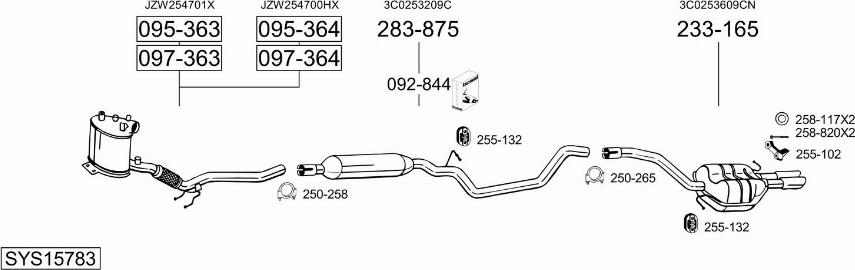 Bosal SYS15783 - Система випуску ОГ avtolavka.club