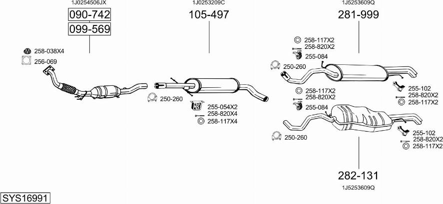 Bosal SYS16991 - Система випуску ОГ avtolavka.club