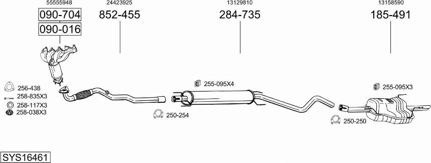 Bosal SYS16461 - Система випуску ОГ avtolavka.club