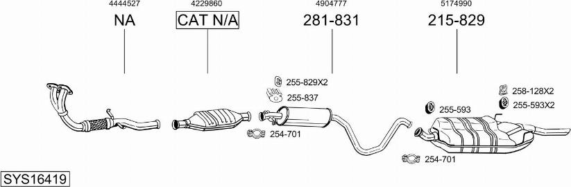 Bosal SYS16419 - Система випуску ОГ avtolavka.club