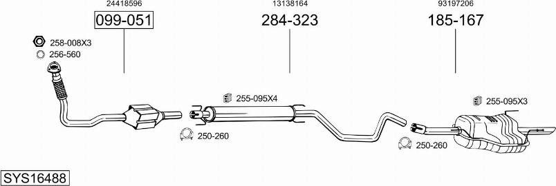 Bosal SYS16488 - Система випуску ОГ avtolavka.club