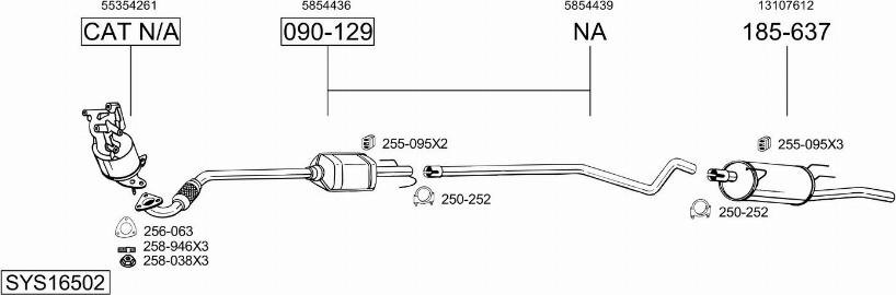 Bosal SYS16502 - Система випуску ОГ avtolavka.club