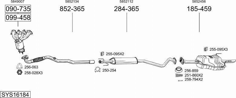 Bosal SYS16184 - Система випуску ОГ avtolavka.club