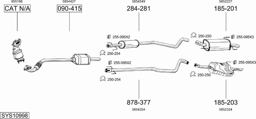 Bosal SYS10998 - Система випуску ОГ avtolavka.club