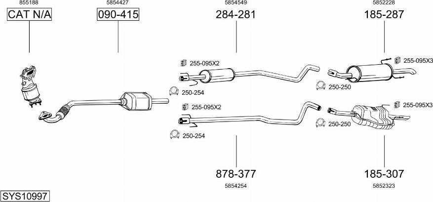 Bosal SYS10997 - Система випуску ОГ avtolavka.club