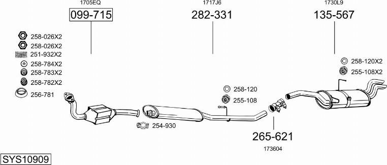 Bosal SYS10909 - Система випуску ОГ avtolavka.club