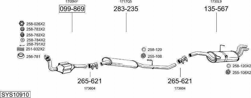 Bosal SYS10910 - Система випуску ОГ avtolavka.club